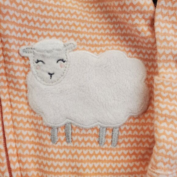 Lot of 4 Carter's NB Girls O mo Zip Rompers Stripes, Elegant, Sheep & Butterfly - Picture 6 of 12